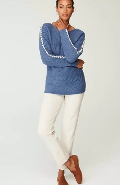 J.Jill Pure Jill Hand-Stitched Details Boat-Neck Sweater | Jjill-Women Sweaters