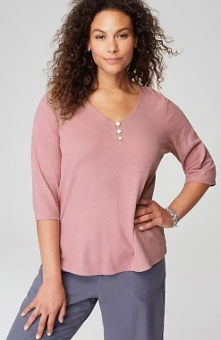 J.Jill Pure Jill Hemp U0026 Cotton Henley Top | Jjill-Women Tops & Tees