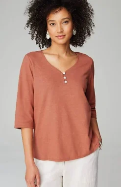 J.Jill Pure Jill Hemp U0026 Cotton Henley Top | Jjill-Women Tops & Tees