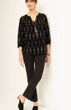 J.Jill Pure Jill Ikat Ruched Top | Jjill-Women Shirts & Blouses