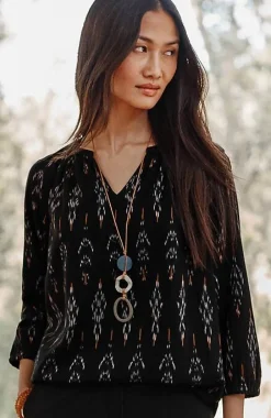 J.Jill Pure Jill Ikat Ruched Top | Jjill-Women Shirts & Blouses