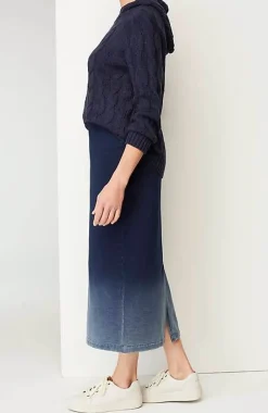 J.Jill Pure Jill Indigo Dip-Dyed Midi Skirt | Jjill-Women Skirts