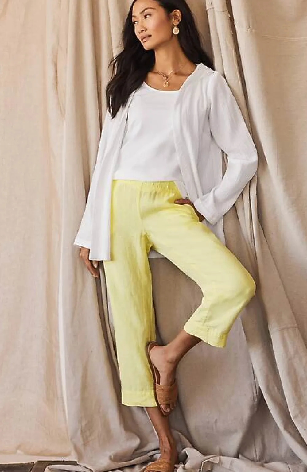 J.Jill Pure Jill Linen Trapunto-Stitched Pants | Jjill-Women Pants & Jeans
