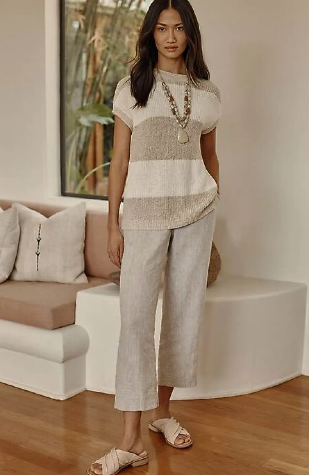 J.Jill Pure Jill Linen Trapunto-Stitched Pants | Jjill-Women Pants & Jeans