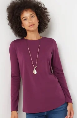 J.Jill Pure Jill Long-Sleeve Shirttail Tee | Jjill-Women Tops & Tees