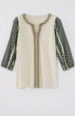 J.Jill Pure Jill Mixed-Media Embroidered Top | Jjill-Women Tops & Tees