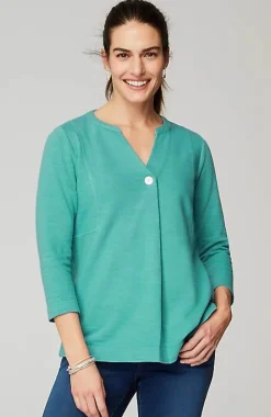 J.Jill Pure Jill Organically Grown Cotton Buttoned Top | Jjill-Women Tops & Tees