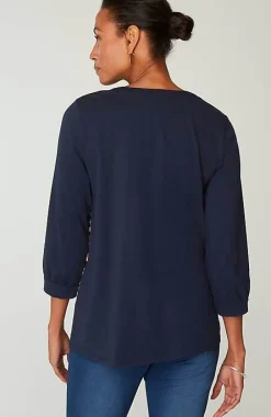 J.Jill Pure Jill Placed-Embroidery Jersey Top | Jjill-Women Tops & Tees