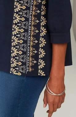 J.Jill Pure Jill Placed-Embroidery Jersey Top | Jjill-Women Tops & Tees