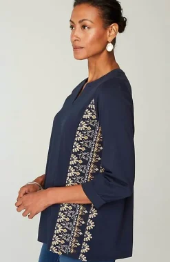 J.Jill Pure Jill Placed-Embroidery Jersey Top | Jjill-Women Tops & Tees