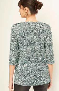 J.Jill Pure Jill Printed Soft-V-Neck Top | Jjill-Women Tops & Tees