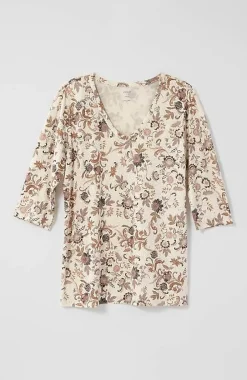 J.Jill Pure Jill Printed Soft-V-Neck Top | Jjill-Women Tops & Tees