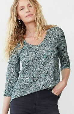 J.Jill Pure Jill Printed Soft-V-Neck Top | Jjill-Women Tops & Tees