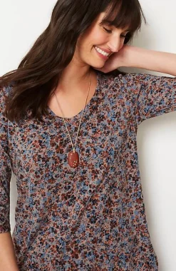 J.Jill Pure Jill Printed Soft-V-Neck Top | Jjill-Women Tops & Tees