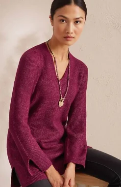 J.Jill Pure Jill Rib-Textured V-Neck Sweater Tunic | Jjill-Women Tunics