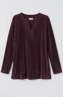 J.Jill Pure Jill Satin-Neckline Velour Tunic | Jjill-Women Tops & Tees