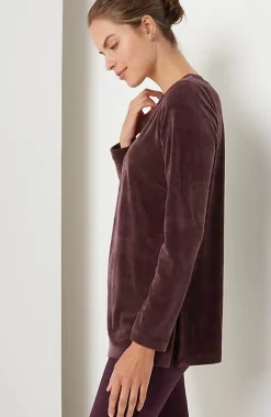 J.Jill Pure Jill Satin-Neckline Velour Tunic | Jjill-Women Tops & Tees