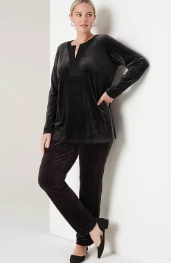 J.Jill Pure Jill Satin-Neckline Velour Tunic | Jjill-Women Tops & Tees