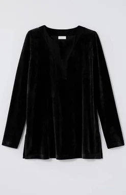 J.Jill Pure Jill Satin-Neckline Velour Tunic | Jjill-Women Tops & Tees