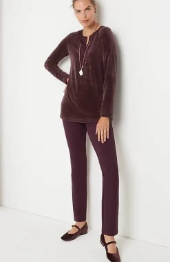 J.Jill Pure Jill Satin-Neckline Velour Tunic | Jjill-Women Tops & Tees