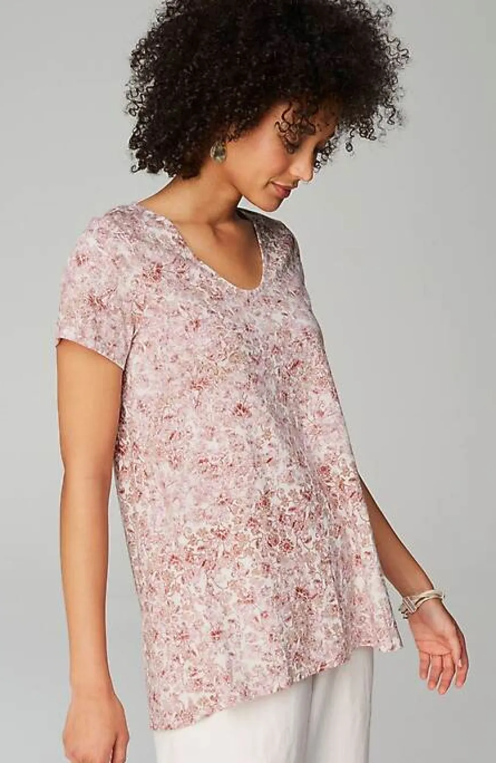 J.Jill Pure Jill Side-Slit Elliptical Tee | Jjill-Women Tops & Tees
