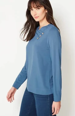 J.Jill Pure Jill Soft Asymmetrical Buttoned-Collar Top | Jjill-Women Tops & Tees