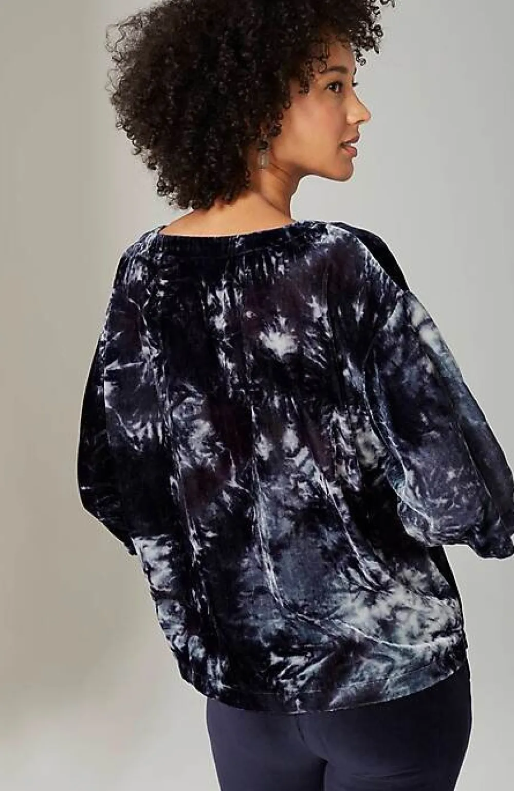 J.Jill Pure Jill Tie-Dyed Velvet Square-Sleeve Top | Jjill-Women Shirts & Blouses