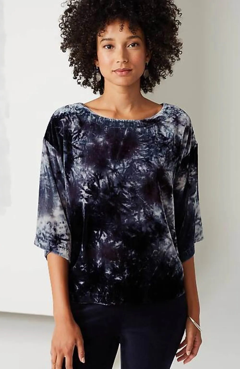 J.Jill Pure Jill Tie-Dyed Velvet Square-Sleeve Top | Jjill-Women Shirts & Blouses