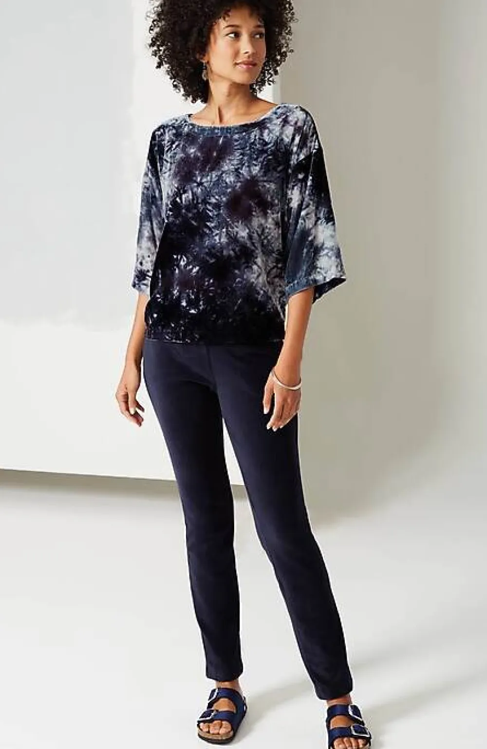 J.Jill Pure Jill Tie-Dyed Velvet Square-Sleeve Top | Jjill-Women Shirts & Blouses