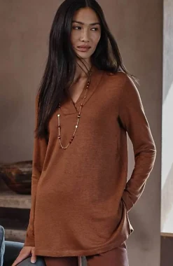 J.Jill Pure Jill Tranquility Fleece V-Neck Tunic | Jjill-Women Tops & Tees