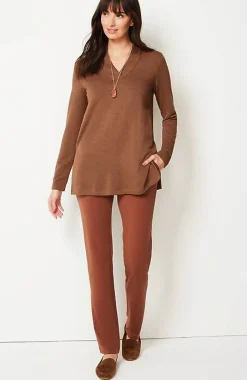 J.Jill Pure Jill Tranquility Fleece V-Neck Tunic | Jjill-Women Tops & Tees