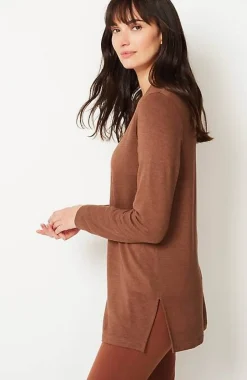 J.Jill Pure Jill Tranquility Fleece V-Neck Tunic | Jjill-Women Tops & Tees