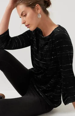 J.Jill Pure Jill Velour Pleated-Sleeve Top | Jjill-Women Tops & Tees