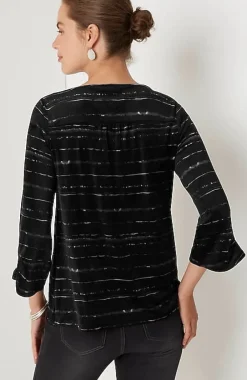 J.Jill Pure Jill Velour Pleated-Sleeve Top | Jjill-Women Tops & Tees