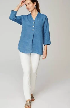 J.Jill Pure Jill Yarn-Dyed Linen Button-Front Tunic | Jjill-Women Tunics