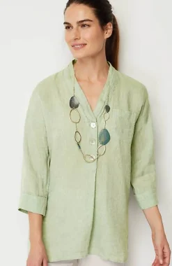 J.Jill Pure Jill Yarn-Dyed Linen Button-Front Tunic | Jjill-Women Tunics