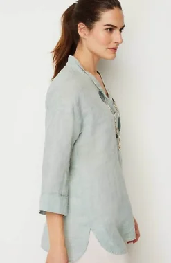 J.Jill Pure Jill Yarn-Dyed Linen Button-Front Tunic | Jjill-Women Tunics