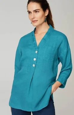 J.Jill Pure Jill Yarn-Dyed Linen Button-Front Tunic | Jjill-Women Tunics