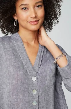 J.Jill Pure Jill Yarn-Dyed Linen Button-Front Tunic | Jjill-Women Tunics