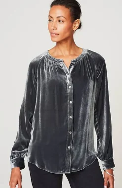 J.Jill Rayon U0026 Silk Velvet Blouse | Jjill-Women Shirts & Blouses