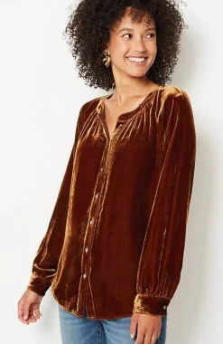 J.Jill Rayon U0026 Silk Velvet Blouse | Jjill-Women Shirts & Blouses