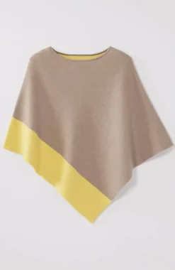 J.Jill Reversible Color-Blocked Knit Poncho | Jjill-Women Ponchos, Ruanas & Scarves