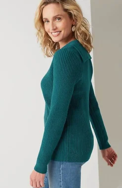 J.Jill Ribbed-Stitch Collared Sweater | Jjill-Women Sweaters