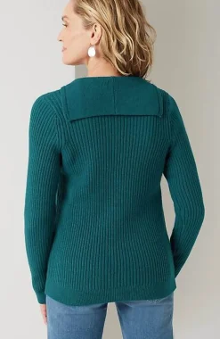 J.Jill Ribbed-Stitch Collared Sweater | Jjill-Women Sweaters