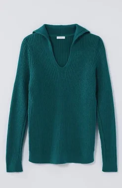 J.Jill Ribbed-Stitch Collared Sweater | Jjill-Women Sweaters