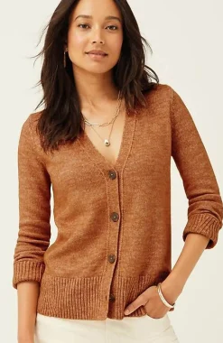 J.Jill Ribbed-Trim Button-Front Cardi | Jjill-Women Sweaters