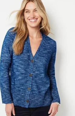 J.Jill Ribbed-Trim Button-Front Cardi | Jjill-Women Sweaters