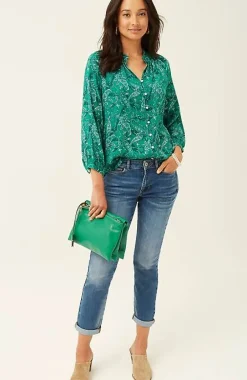 J.Jill Ruffled Satin Top | Jjill-Women Shirts & Blouses
