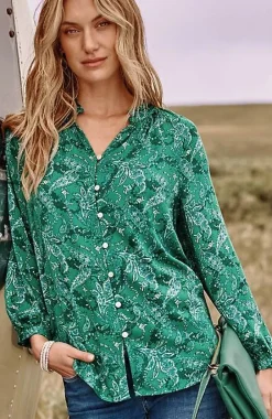 J.Jill Ruffled Satin Top | Jjill-Women Shirts & Blouses