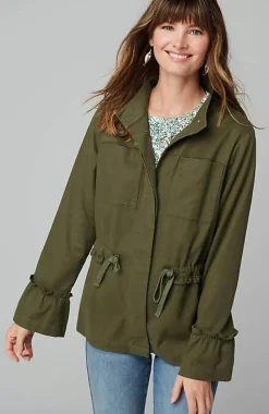 J.Jill Ruffled-Sleeves Tie-Waist Jacket | Jjill-Women Jackets & Coats